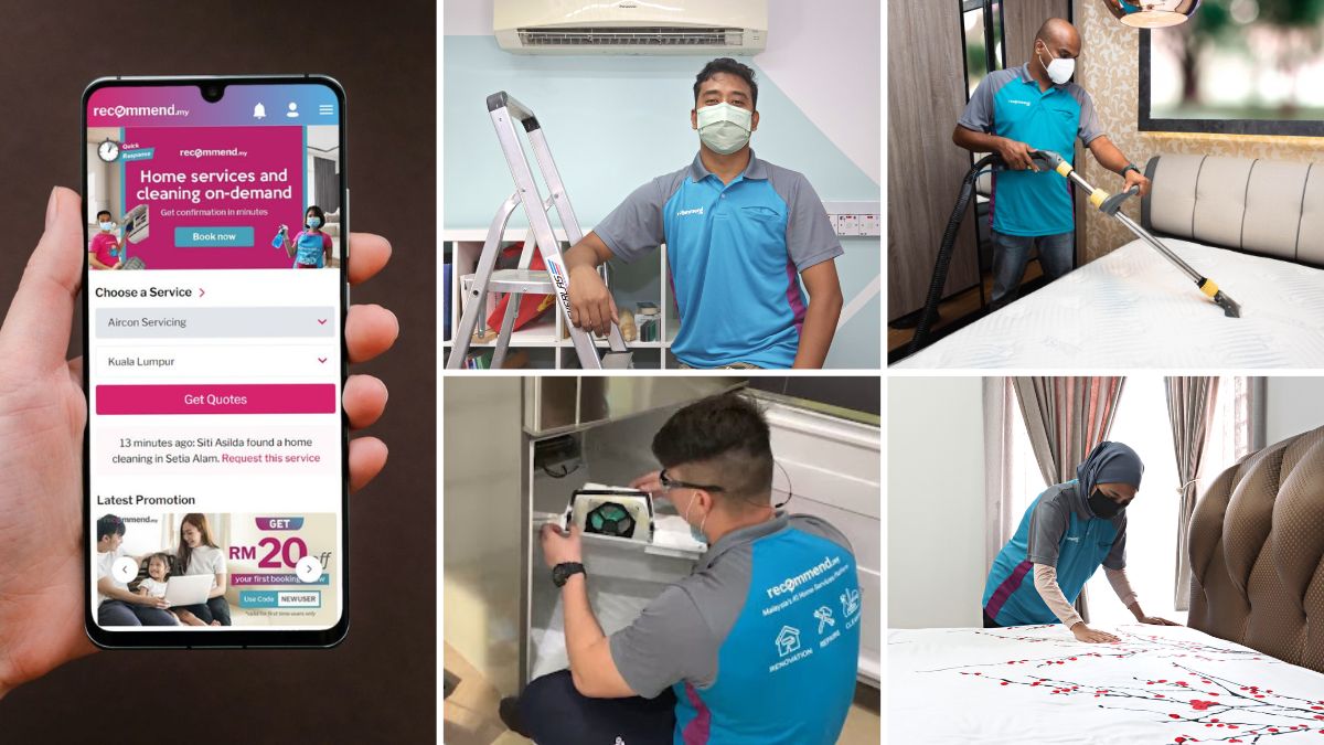 Recommend.my pros on the job: aircon servicing, mattress and upholstery cleaning, appliance repair, and the app used to book them.
